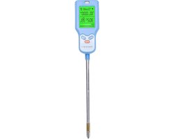 YUYTE 6 in 1 Bodemmeter, PH-tester voor Bodem met Temperatuur-vochtigheid Licht Vruchtbaarheidsmeting, LCD-scherm met Achtergrondverlichting, 90 Graden Rotatiesonde voor