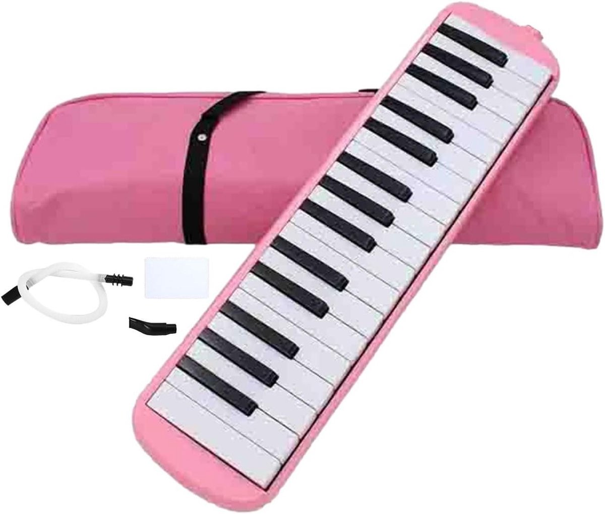 Melodica Instrument – instrument voor scholieren van pvc, 41,5 cm, melodica met 32 toetsen, melodica tube pianostijl voor school, het leren van de leerband, draagbare hoes