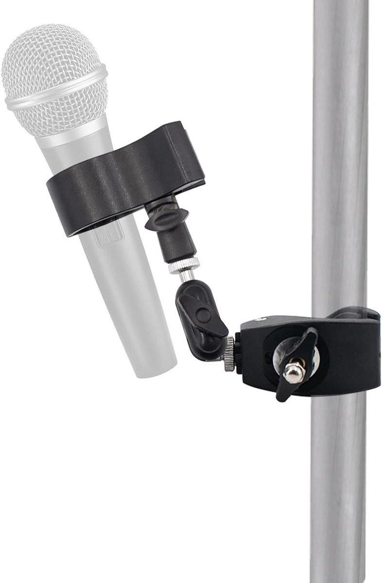 Microfooncliphouder - Verstelbare houder - Opnemen Muziek - Robuuste metalen klem - 32-60 mm - Zwart