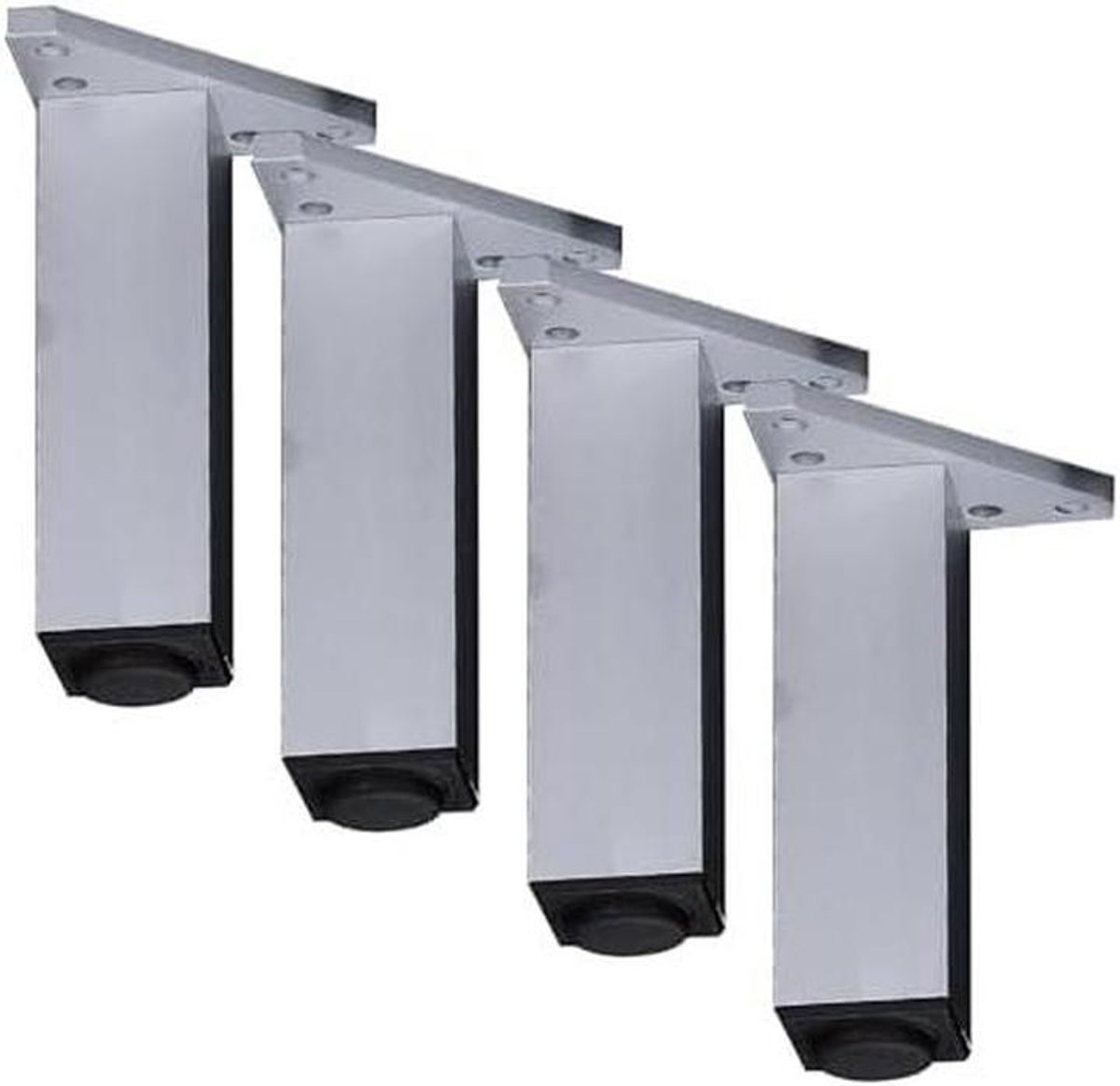 Verstelbare bankpoten - Meubelpoten set - Meubels verhogen - Sterke aluminiumlegering - Set van 4 - Zilver