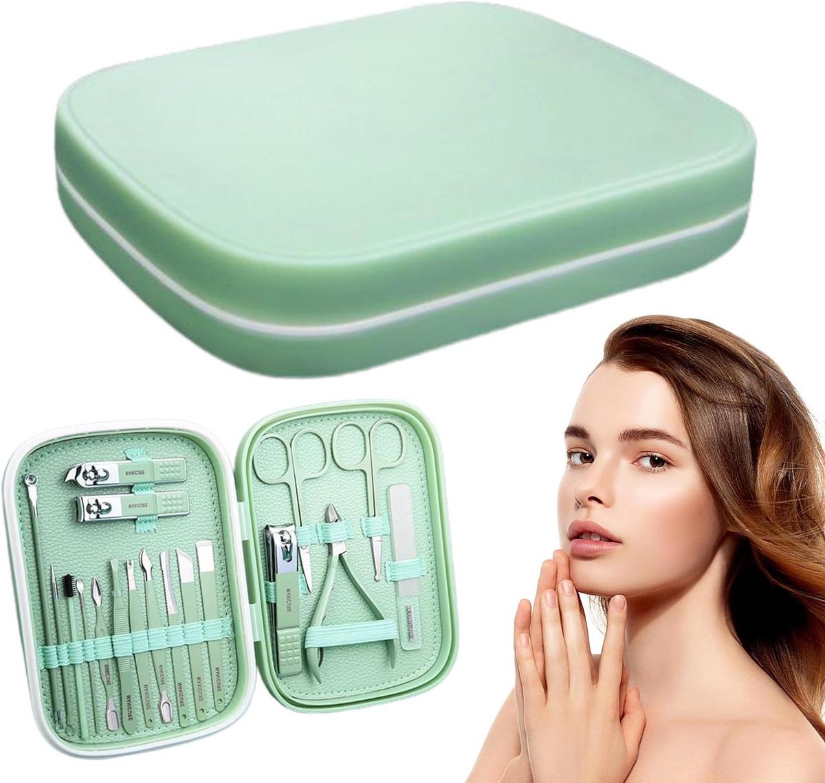 Nagelverzorgingsset - Manicure Pedicure - Persoonlijke Verzorging - Roestvrij Staal - 18 Stuks - Zilver