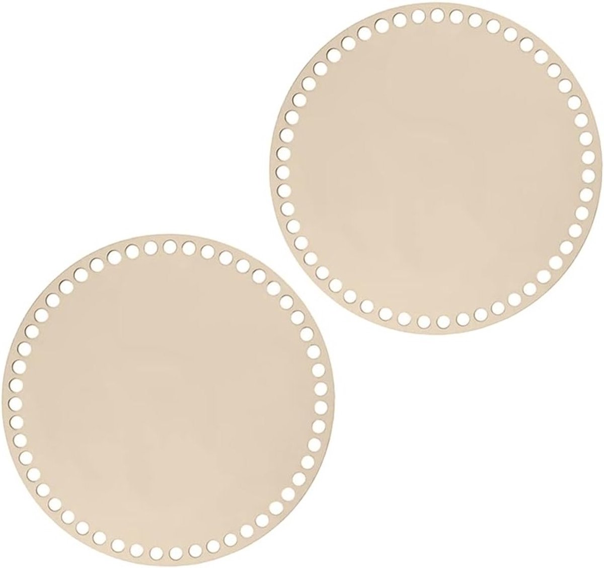 Ondersteunende Bodem voor Haken, 2 Stuks, Natuurlijke Houten Basis voor Mand, Ronde Vorm, Handgemaakte Mand, DIY Projecten, Creatieve Decoratie