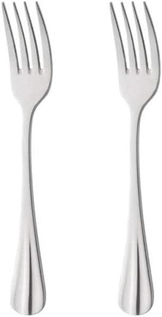 Dessertvorken - Zoetvorkjes - Taart Eten - Klassiek Elegant - 2 Stuks - Zilverkleurig