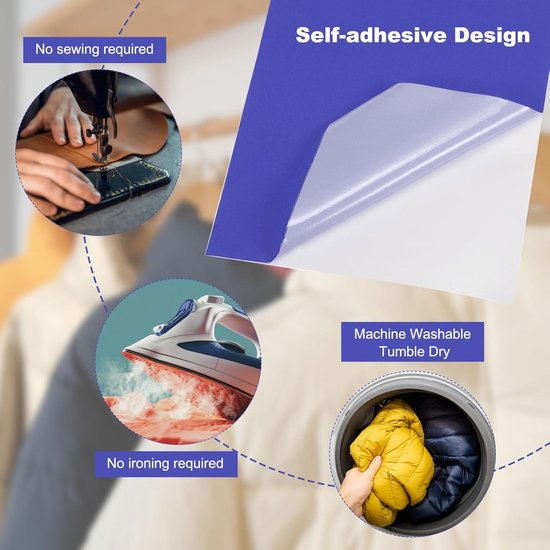 Nylon Reparatie Tape - Stof Patch - Kleding Repareren - Zelfklevend Stof - 18 Stuks - Oranje van Merkloos — afbeelding 5