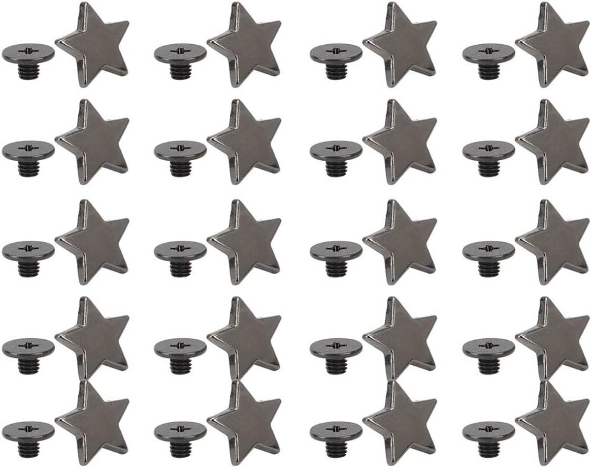 20 Stuks Stervormige Leren Rivets met Schroeven voor Tassen, Kleding en Schoenen - DIY Decoratie Accessoires voor Mode en Handwerk