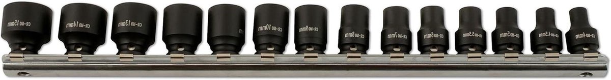 Dopsleutel Set - Slagdoppen Set - Mechanisch Werk - Chroom-molybdeen - 14 Delig - Zwart