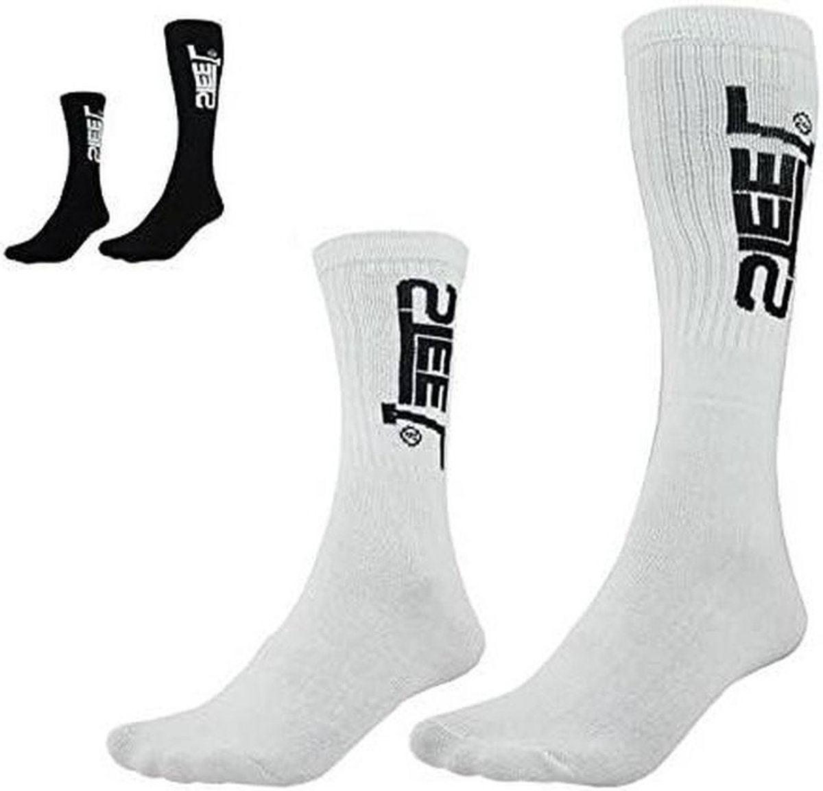 IJsschaats sokken - Schaatskousen - Wintersport comfort - Zonder hak - Kort model - Wit