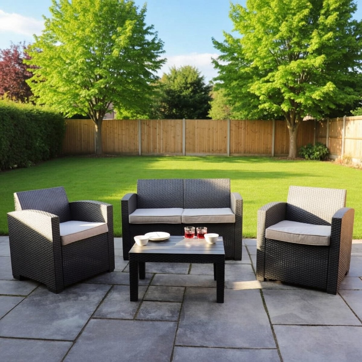 Luxe Poly Rattan Tuinset – Weerbestendig – Industrohome