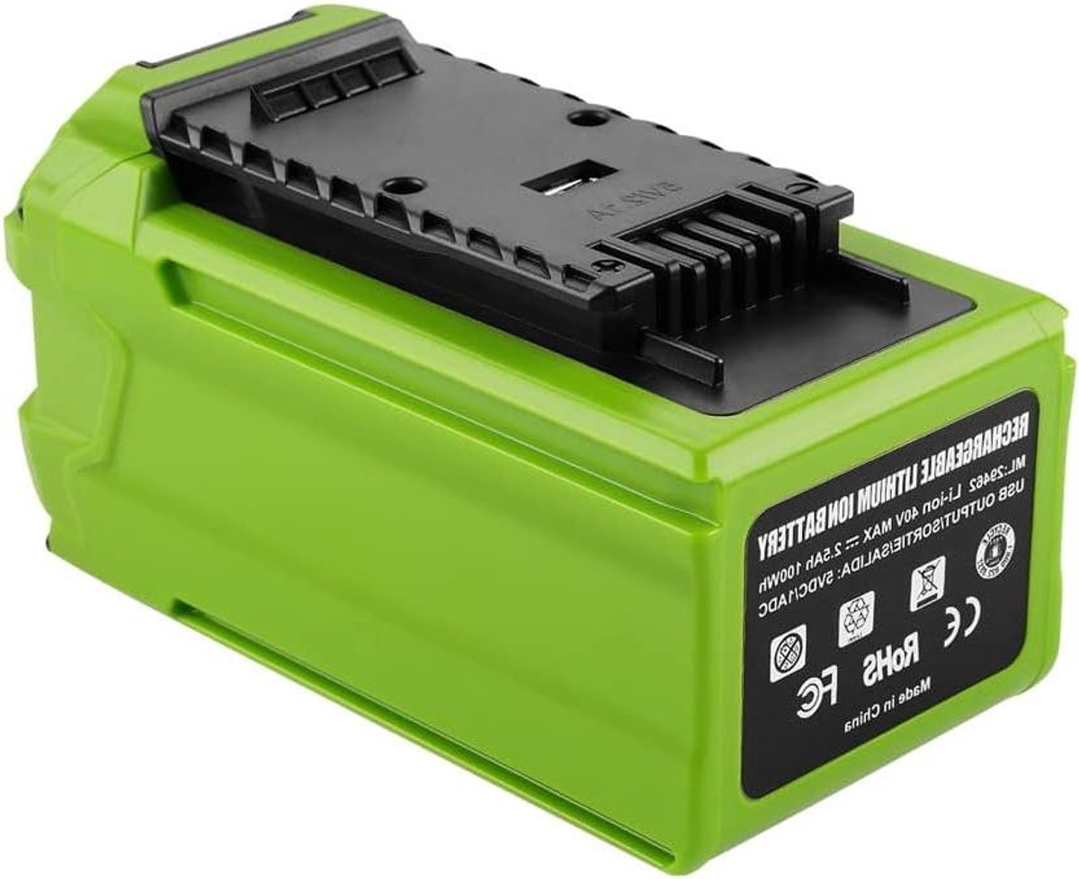 Grasmaaier Batterij - Oplaadbare Accu - Gazon Onderhoud - Lithium-ion Technologie - 6000mAh 40V - Zwart