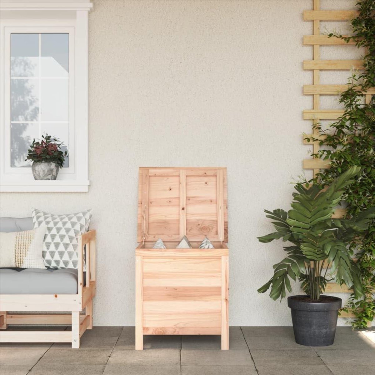 Tuin Opbergdoos - Tuinkast Hout - Buiten Spullen Opslaan - Massief Dennen - 50 x 49 x 565 cm - Houtkleur