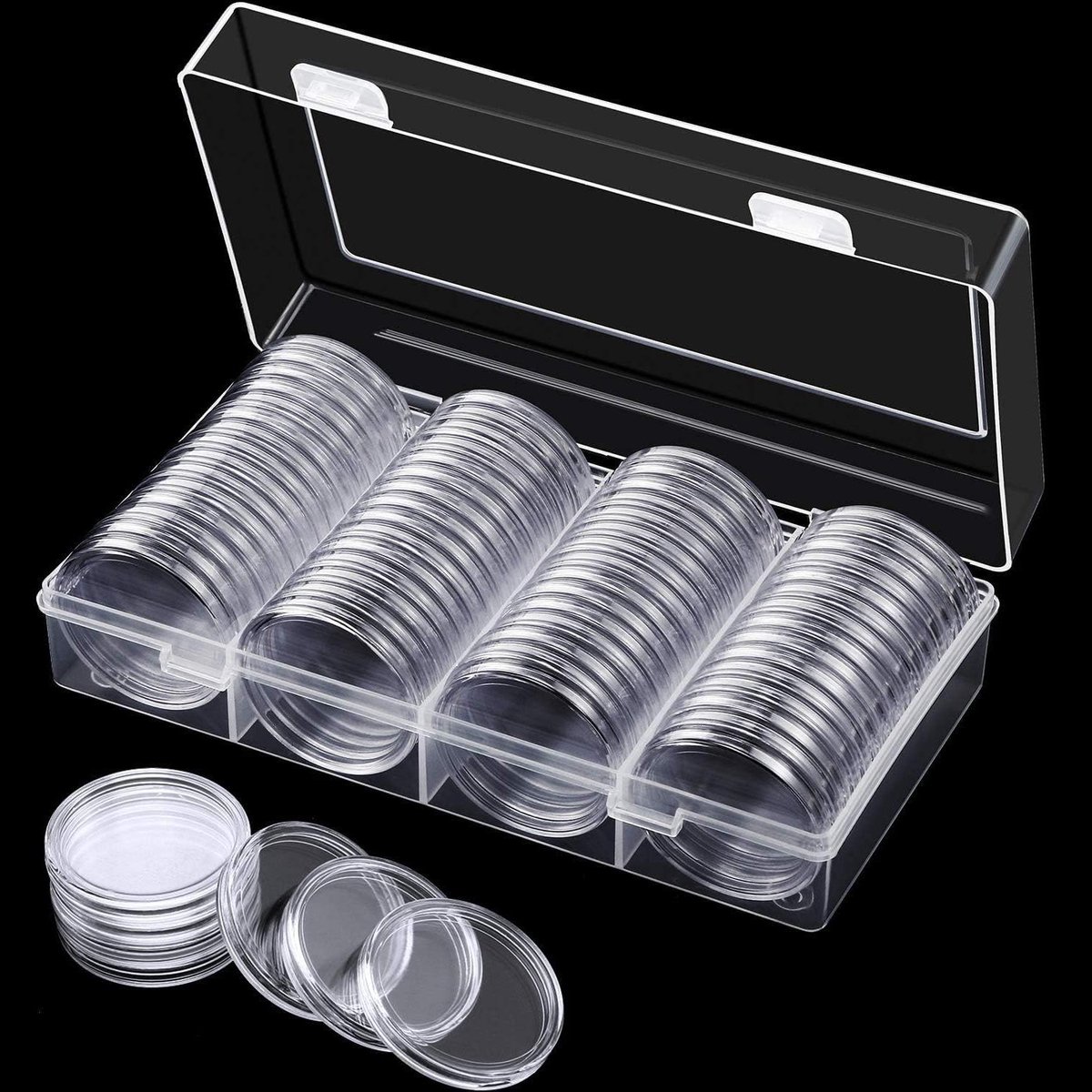 40mm Zilveren Munt Capsules - Opslagdoos voor Muntcollectie (60 Stuks)