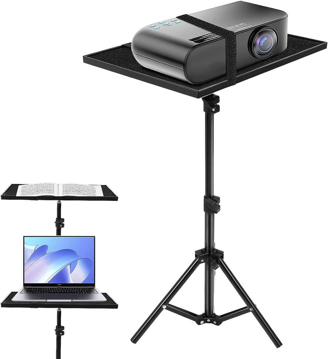 Projector Stand - Laptop Statief - Thuisbioscoop Maken - Verstelbare Hoogte - 120cm Hoog - Zwart