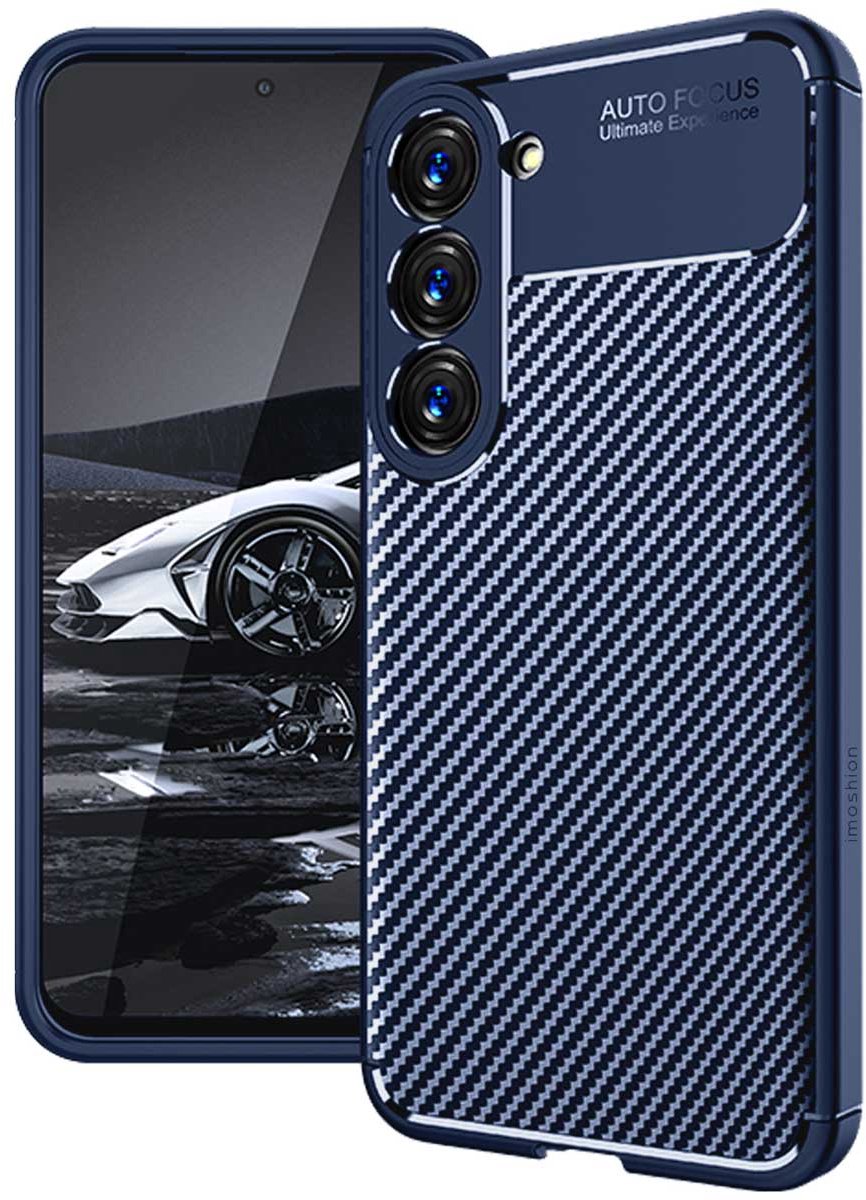 imoshion Hoesje - Geschikt voor Samsung Galaxy S23 - Carbon Softcase Backcover - Blauw