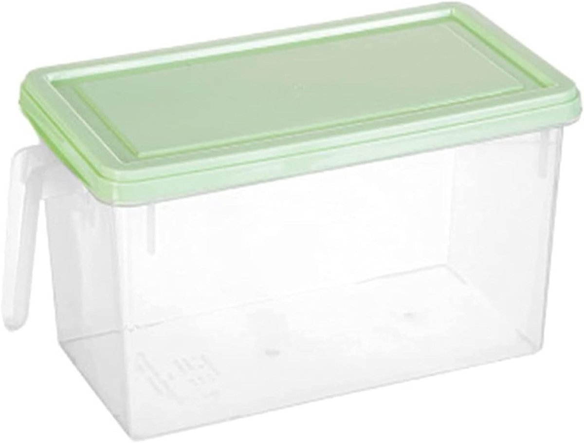 Koelkast Opbergdoos - Voedselcontainer Vers Houden - Keuken Organiseren - Met Deksel en Handvat - 25cm*12.5cm*15cm - Groen