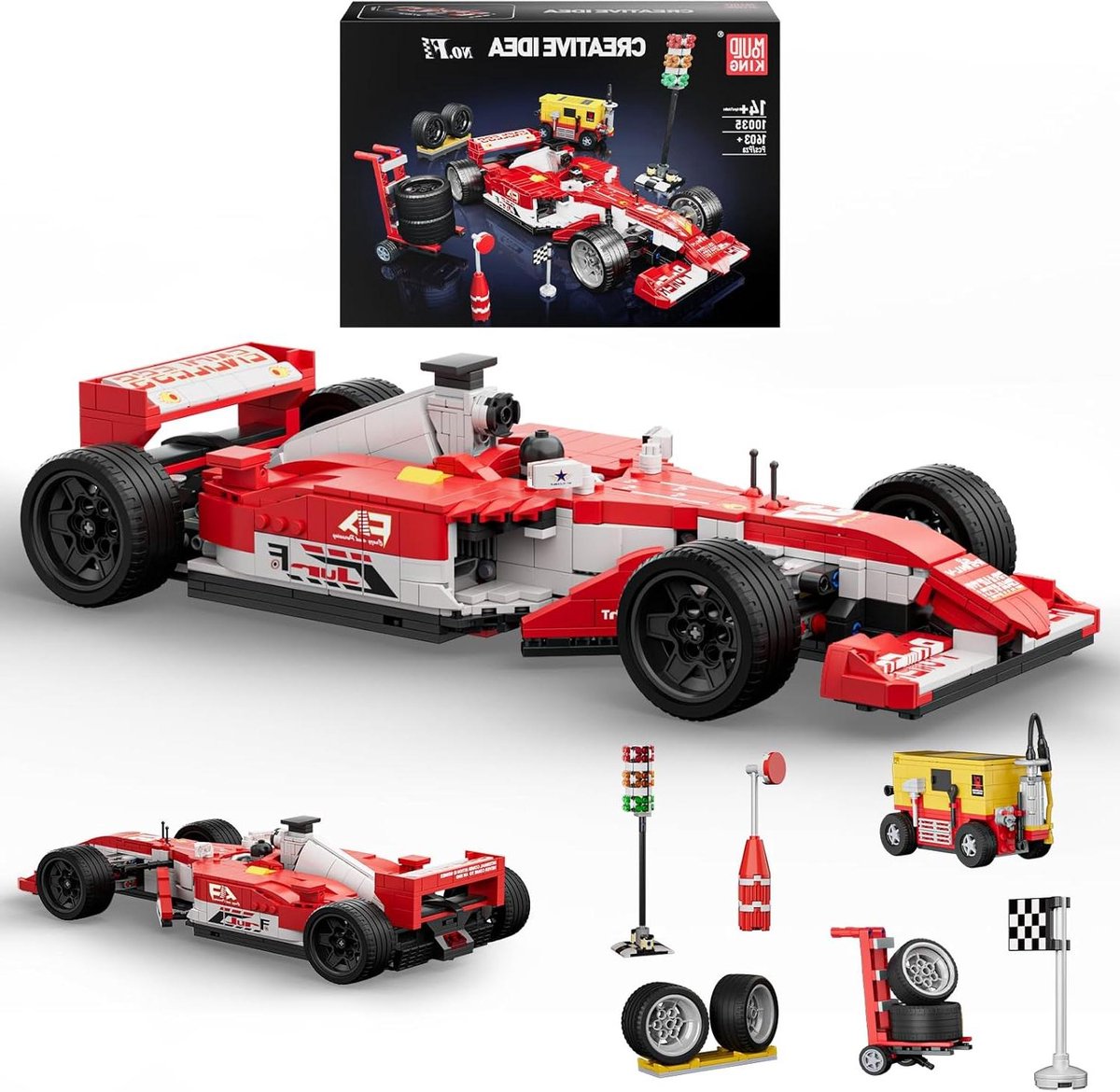 Raceauto Bouwset - Formule 1 Auto - Bouwen en Spelen - 1603 Delen - 37.4 x 16.8 x 9 cm