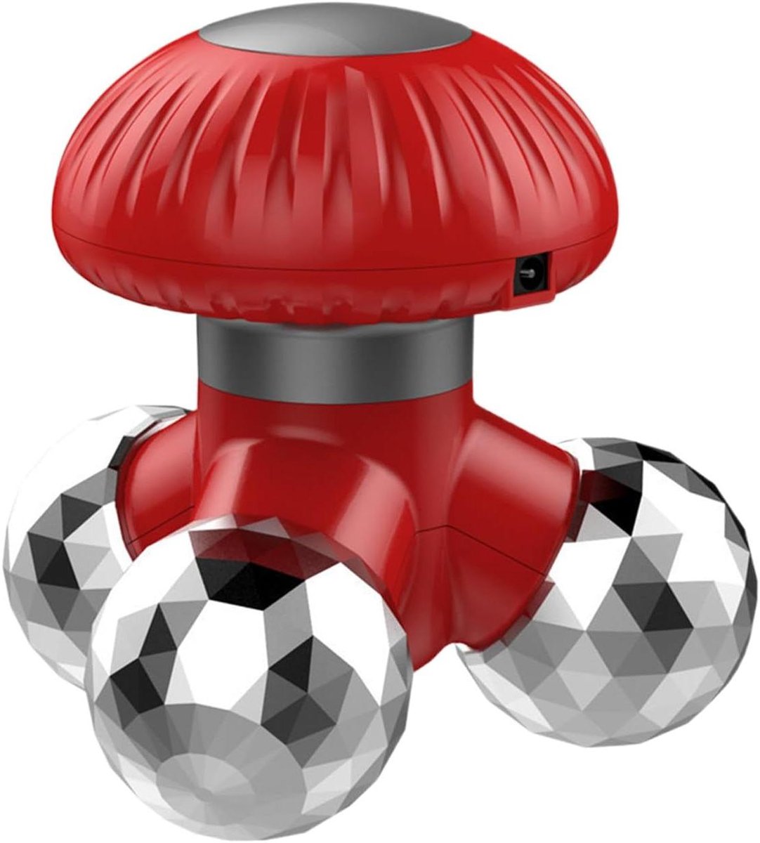 Draagbare Handmassager - Elektrische Vibrator - Spierontspanning - Mushroom Design - 10.5 x 10.5 x 10 cm - Wit