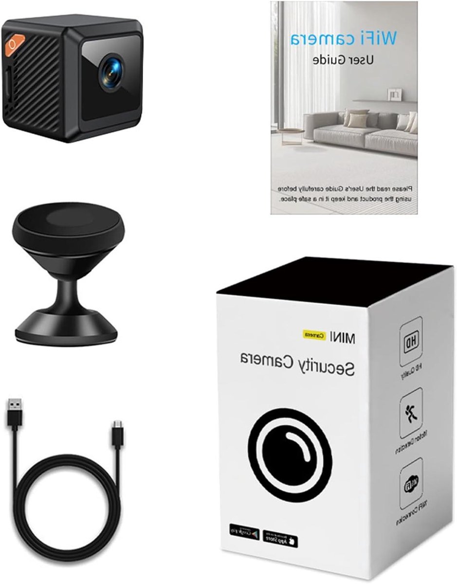 Beveiligingscamera Binnen - Babyfoon Monitor - Huis Bewaken - Slimme Bewegingsdetectie - 1080P Video - Zwart