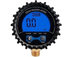 Digitale Bandenspanningsmeter - Bandendrukmeter Luchtmeter - Autobanden Controleren - Snelle Luchtmeting - 1/4 Schroefdraad - Blauw