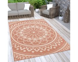 Garden Rug Indoor And Outdoor Kitchen Oriental Rug Moroccan Pattern, Color:White Orange, Size:60x100cm