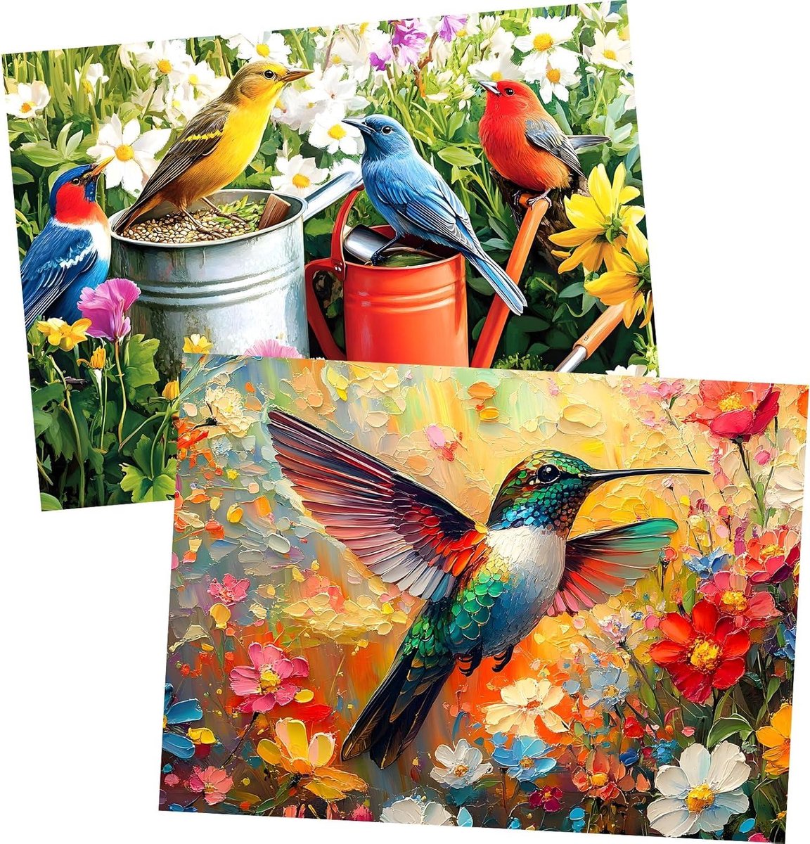 Legpuzzels 2 Stuks - Vogel Puzzels - Ontspannend Puzzelplezier - Geletterd Rugontwerp - 300 Stukjes - Meerdere Kleuren