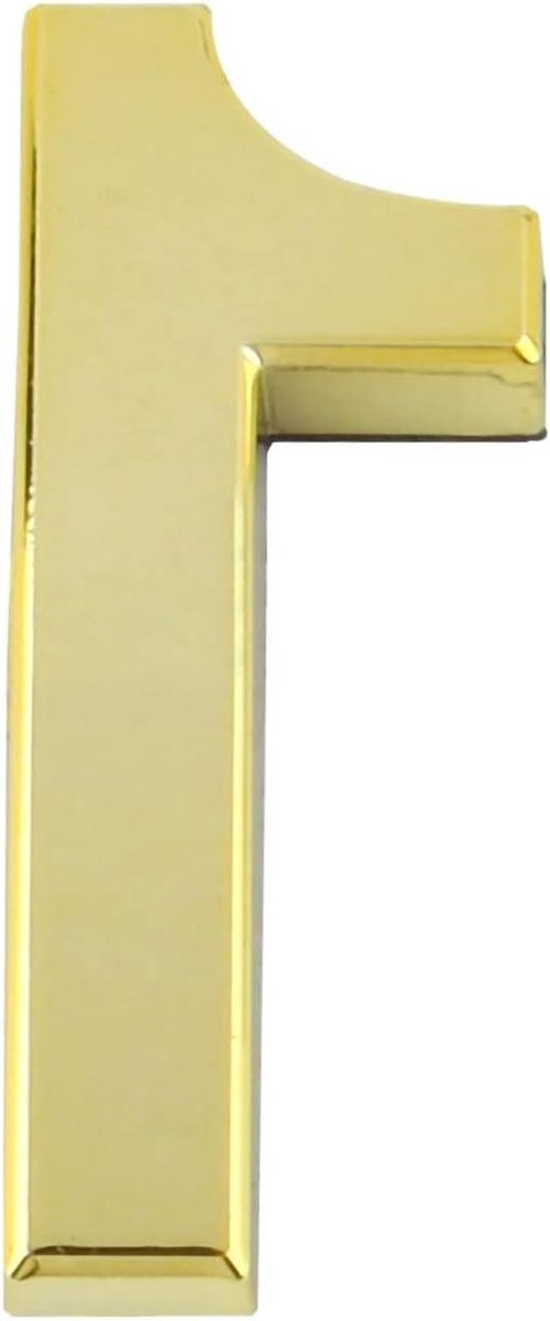 Huisnummer Zelfklevend - Adresnummer Plastic - Huis Markeren - Verhoogd 3D Design - 7 cm - Goud