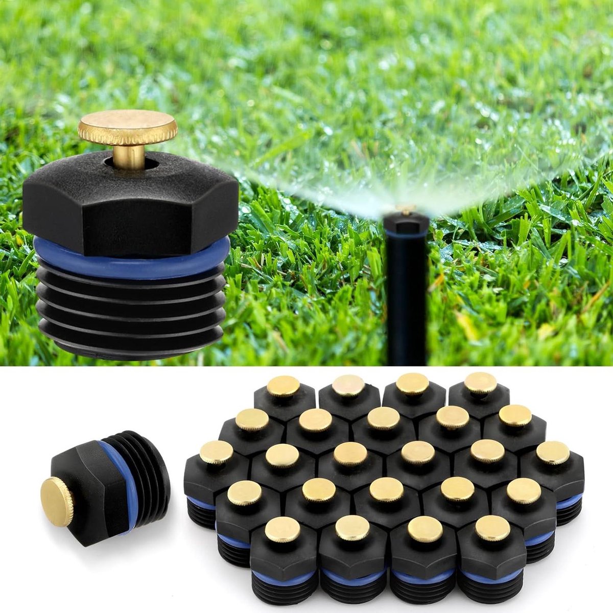 Sproeier Mondstuk - Vernevelaar Gazon - Tuin Irrigatie - Verstelbaar 360 Graden - 30 Stuks - Zwart
