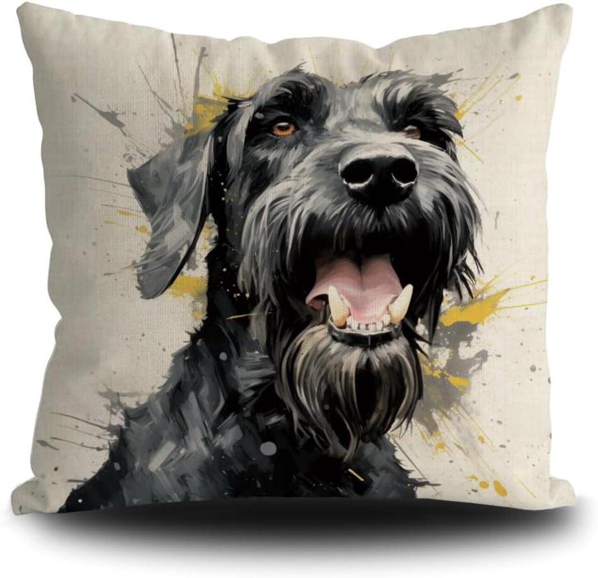 Honden Kussenhoes - Schilderij Hond - Woondecoratie - Dubbelzijdig Bedrukt - 45 x 45 cm - 