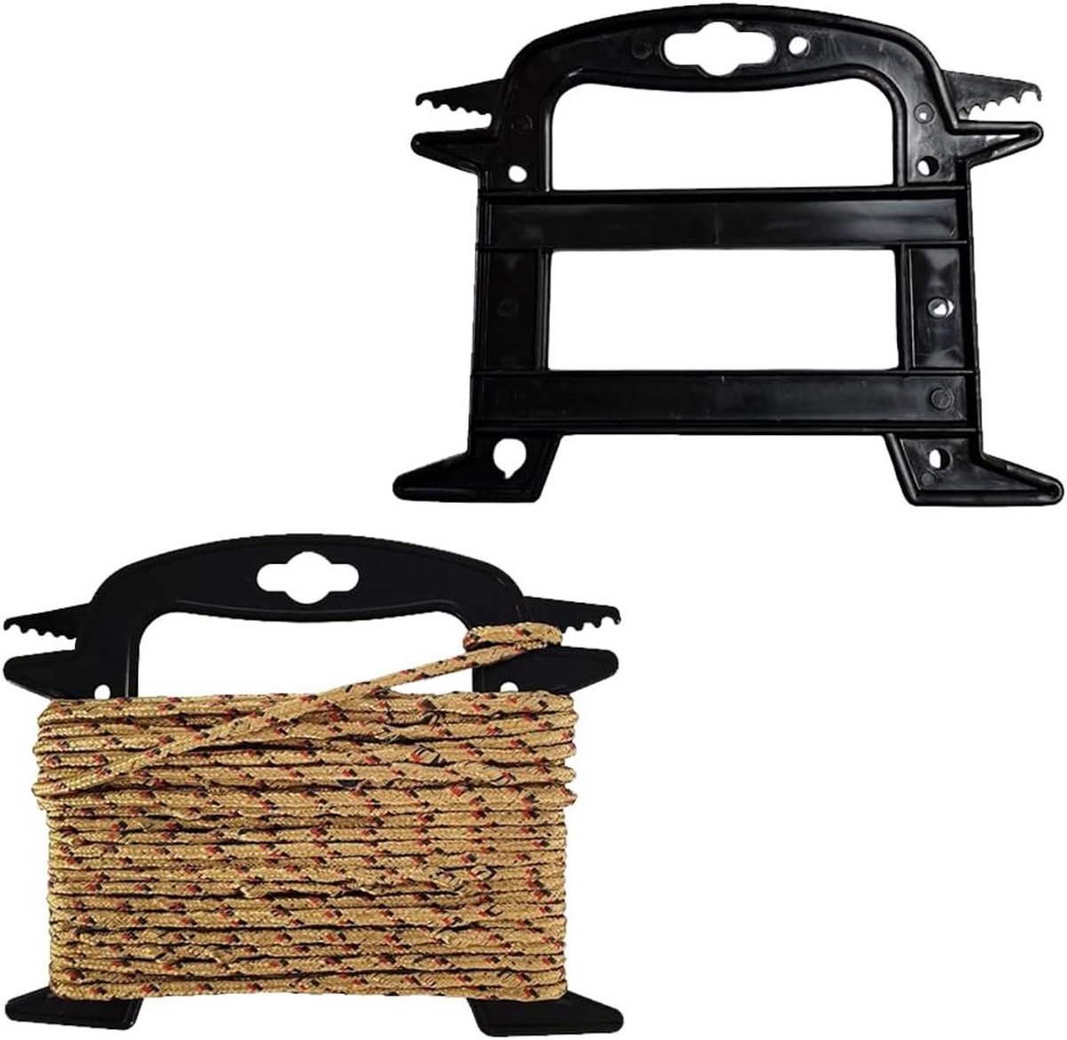 Paracord Winder - Kabel Organizer - Touwen Opbergen - Dubbelzijdige Sluiting - 150 x 190 mm - Zwart