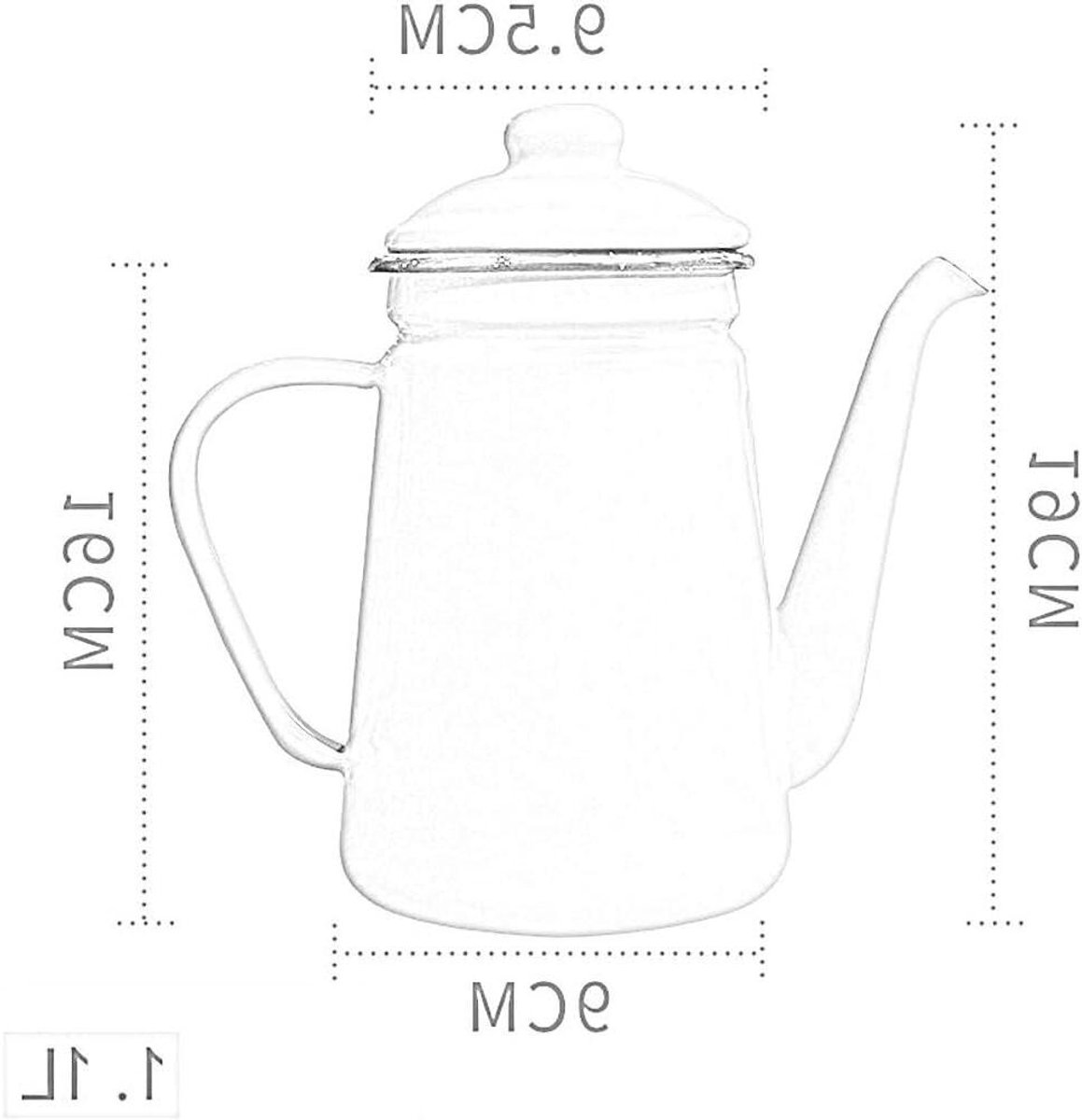 Emaille Theeketel - Koffiepot Waterkoker - Water Koken - Snelle Warmtegeleiding - 0.9 liter - F