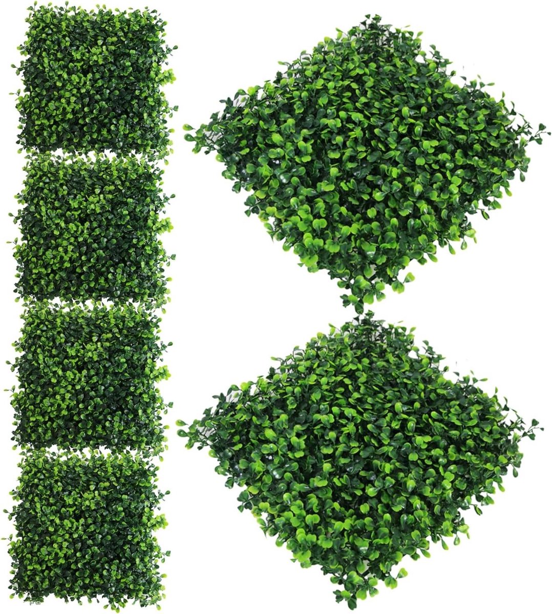 Gras Wandpanelen - Kunstgras Muur - Tuin Decoratie - Anti-UV Vervaagbestendig - 25 x 25 cm - Groen