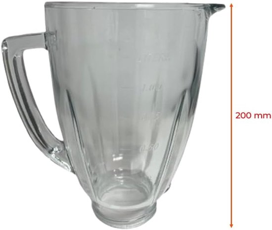 Glazen Kan - Mixer Kan - Smoothies Maken - Hoge Kwaliteit - 5 Cups - Transparant van Merkloos — afbeelding 4