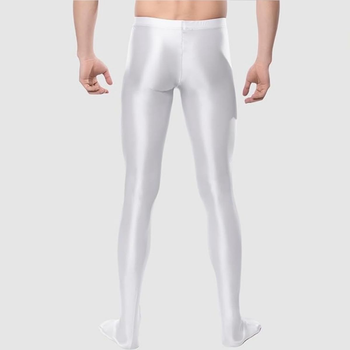 Herenkousen met Glanzend Effect - Hoge Leggings voor Yoga, Dans en Sportieve Activiteiten met Elastische Taille en 80s Stijl