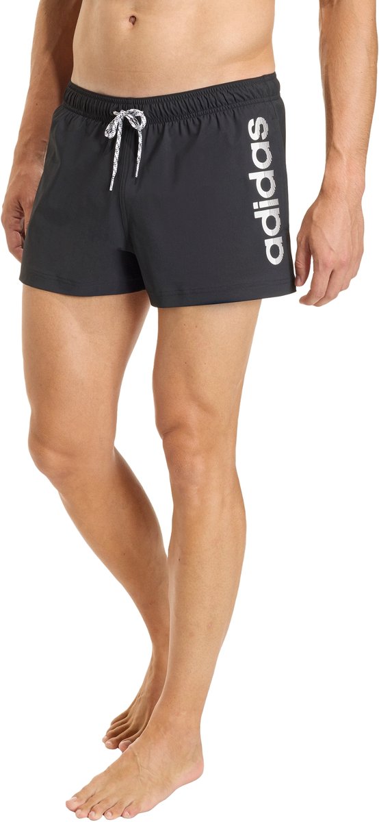 Adidas Sportswear Logo Stretchy Knit Zwemshort 3 Inch Heren Zwart