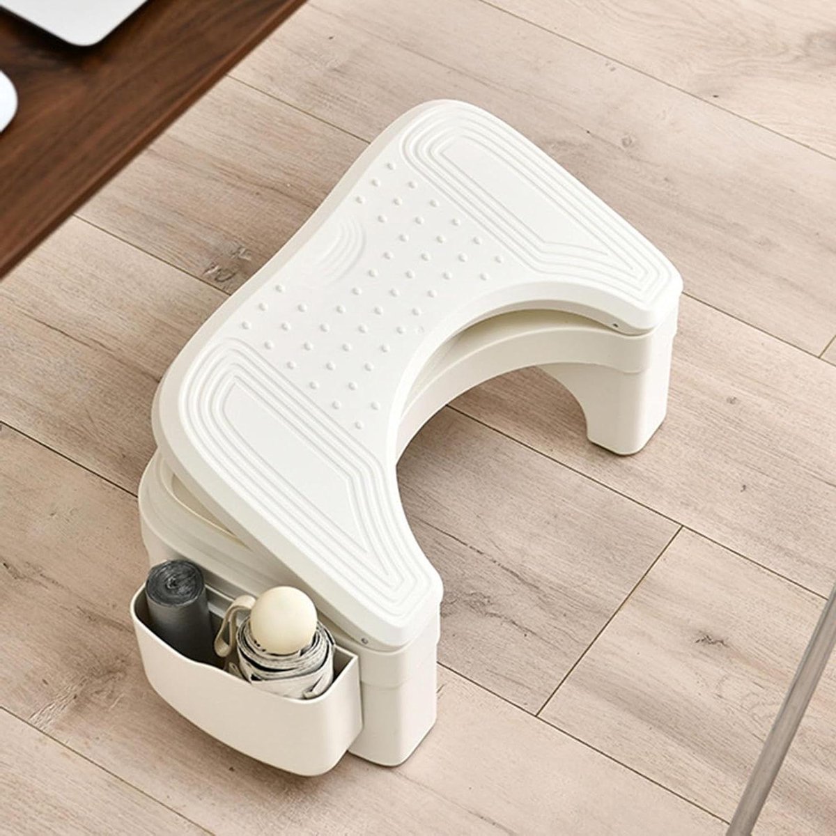 Toilet Kruk - Badkamer Krukje - Stoelgang Verbeteren - Verstelbare Hoogte - 17-28 cm - Wit