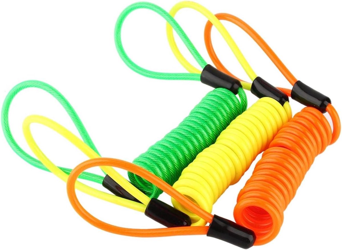 Motorfiets Alarm Kabel - Veiligheidskabel Scooter - Diefstal Voorkomen - Met Alarm Functie - 1.2 Meter - Oranje