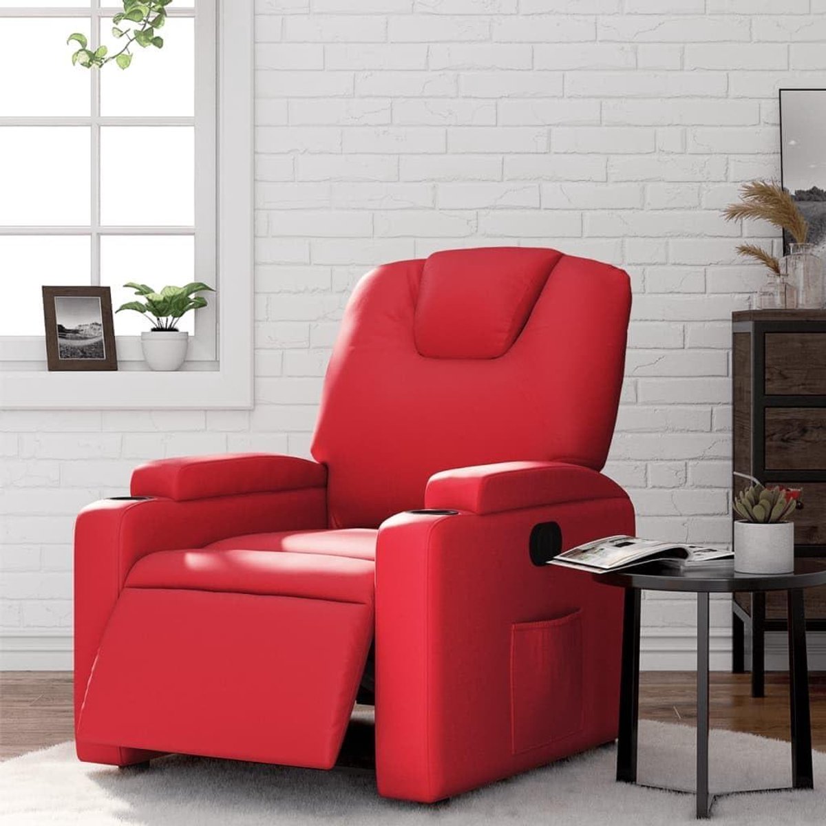 Verstelbare Fauteuil - Leunstoel Relaxstoel - Ontspannen Thuis - Elektrisch Verstelbaar - 88cm Diep - Rood