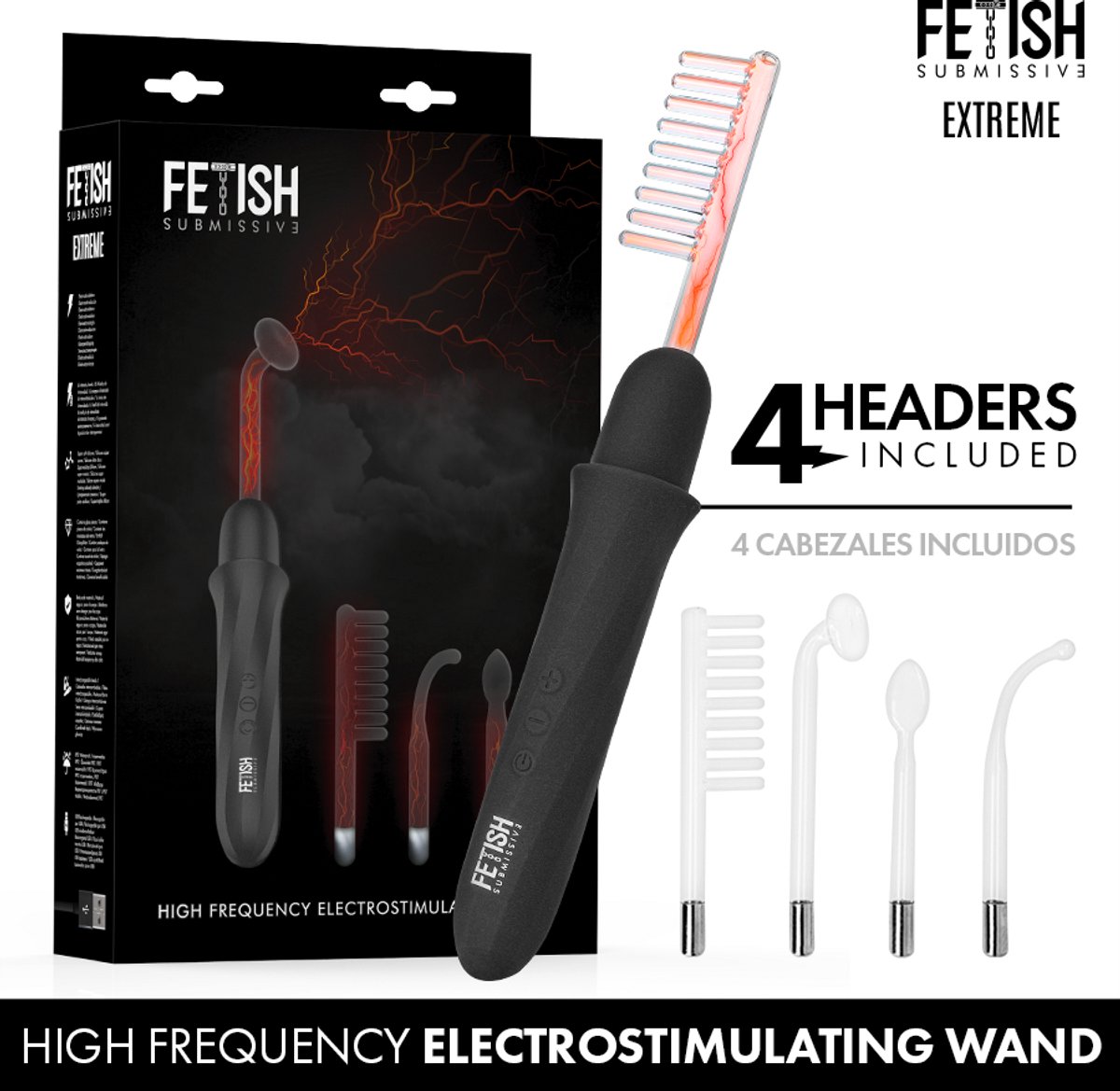 Electro-Stim violet wand met accu