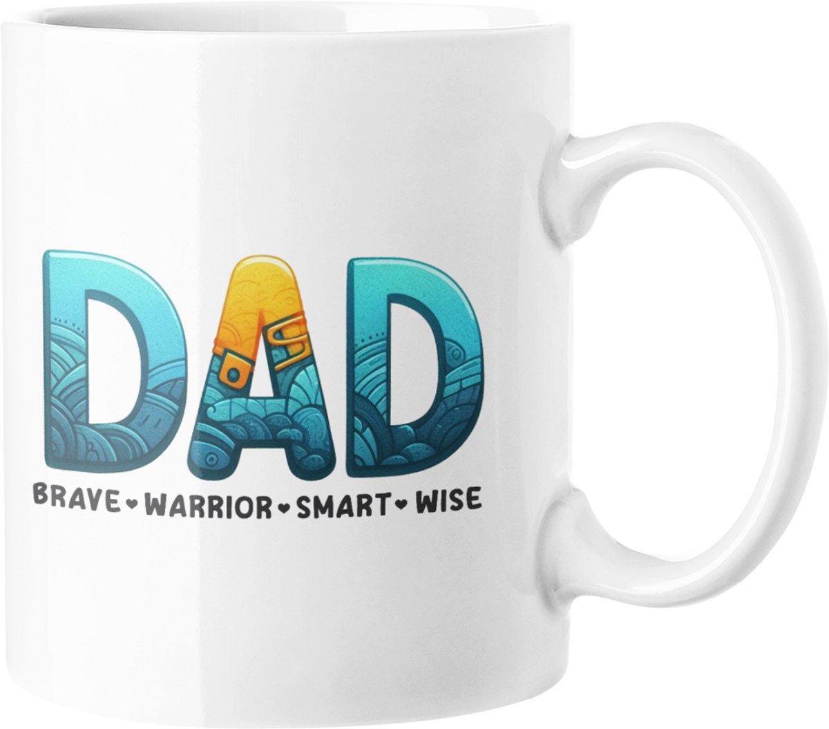 Papa Moedige Krijger Slim Wijze Koffiemok - Vaderdag Cadeau 330ml Keramische Kop