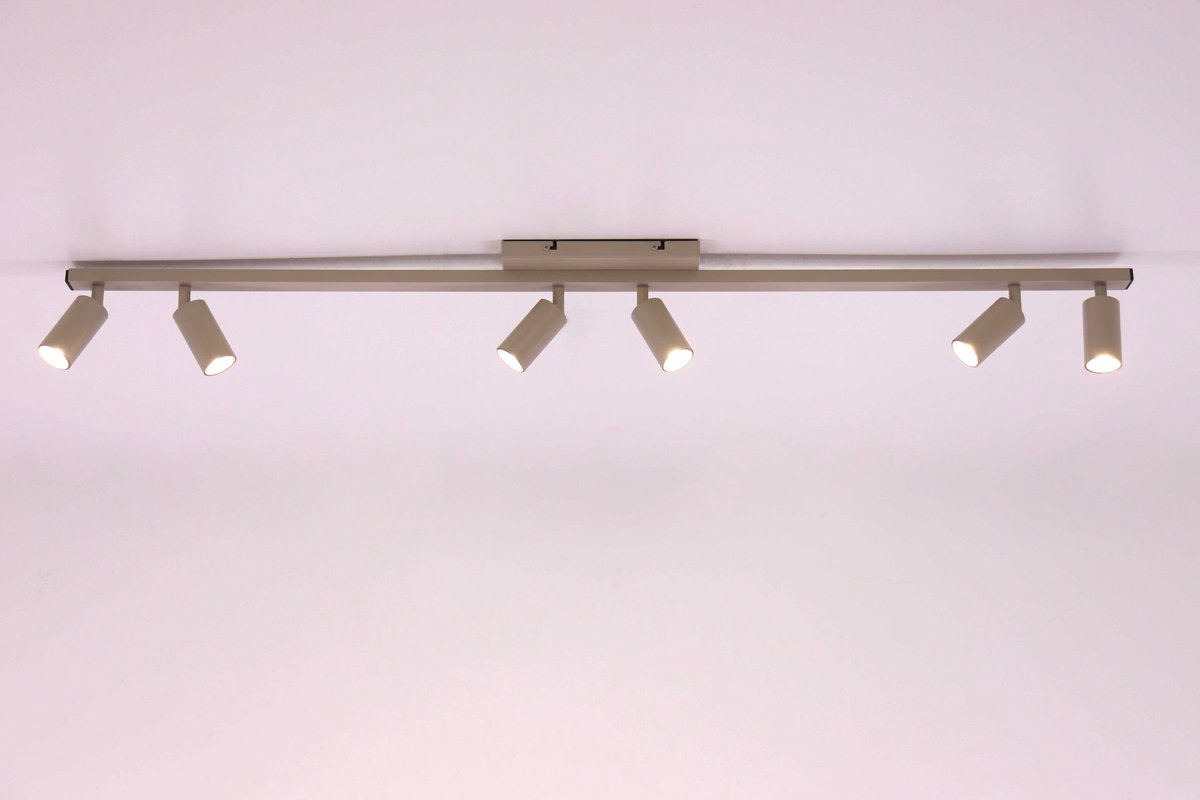 Zandkleurige opbouwspot 120cm mini gu10 verstelbare lichtpunten