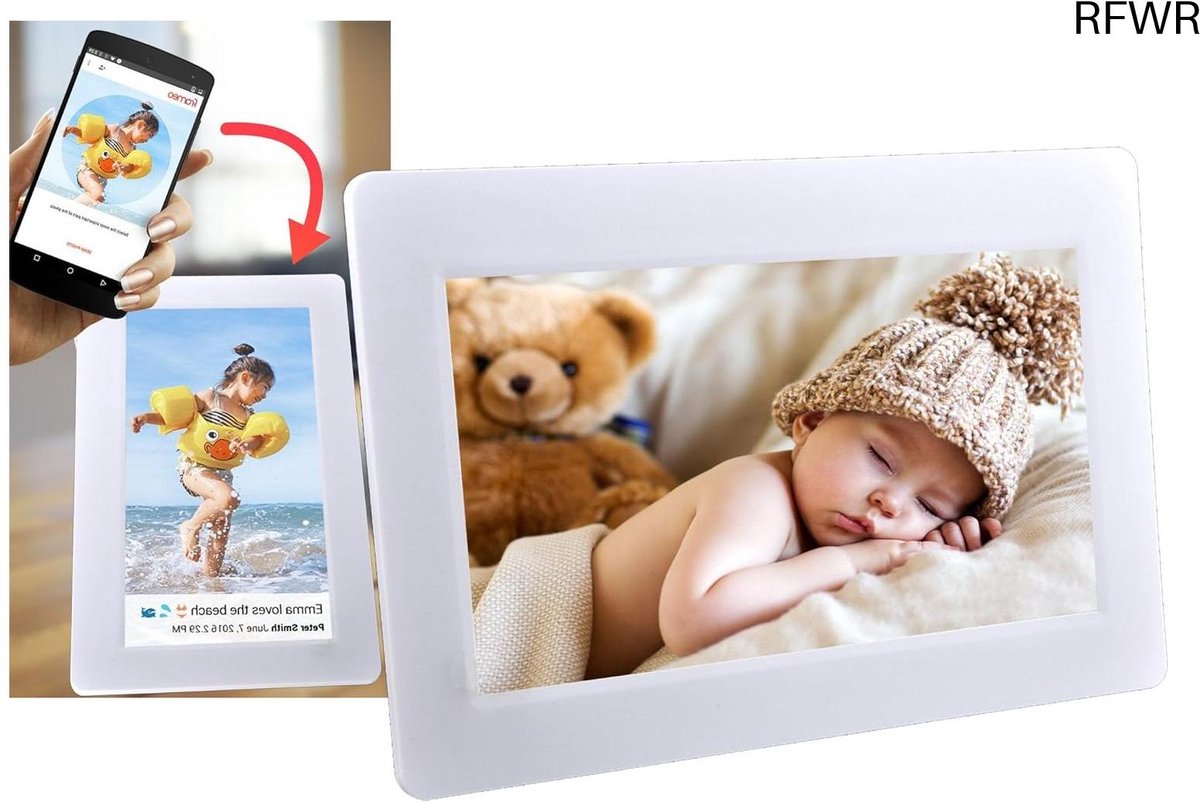 Digitale Fotolijst met Wifi - Fotolijsten - Frameo App - HD Kwaliteit - display systeem