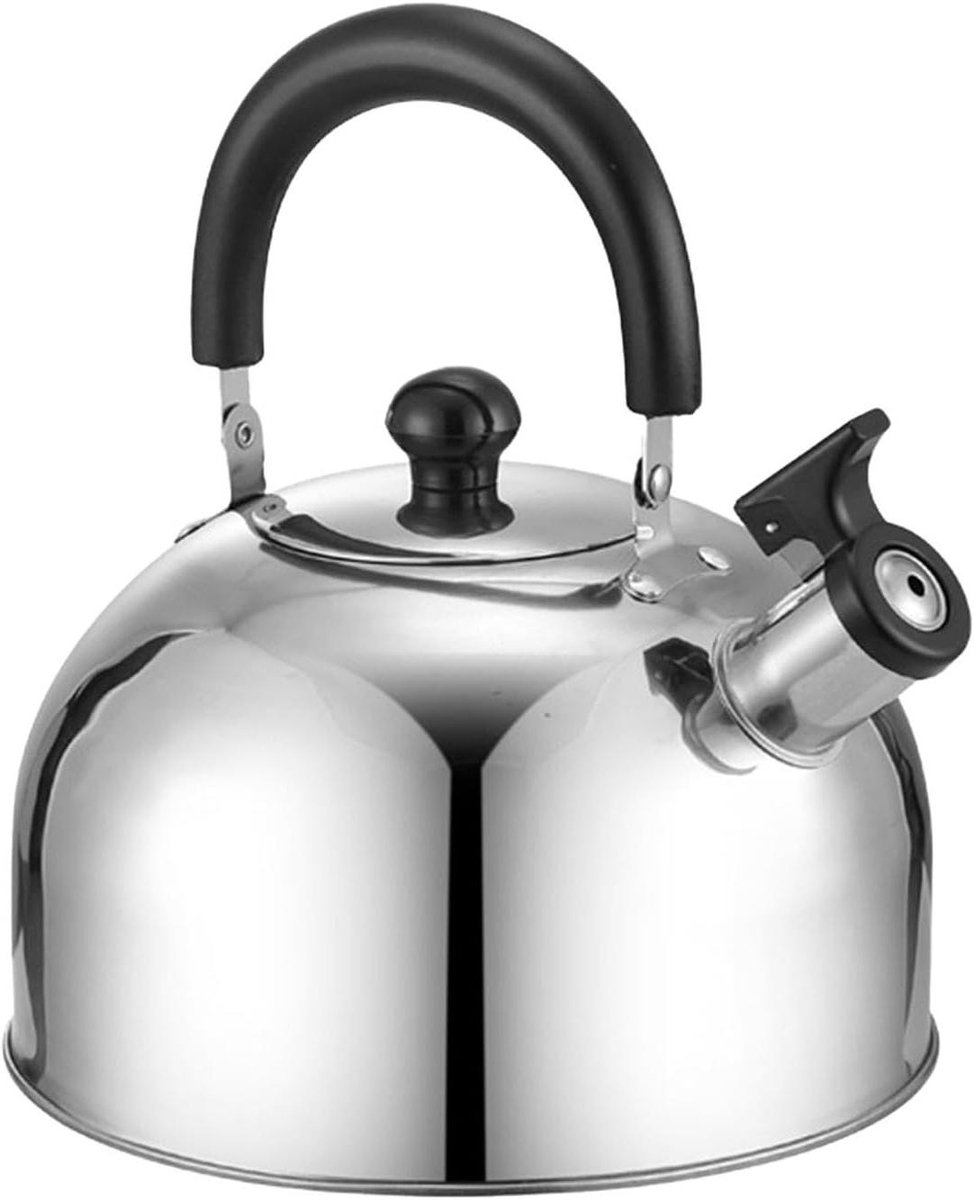 Waterkoker - Fluitketel Kooktoestel - Kamperen en Reizen - Met Fluitfunctie - 3 Liter - Zilver