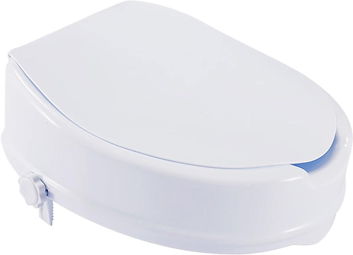 Toiletverhoger - Verhoogde bril - Veilig zelfstandig - Ergonomisch ontwerp - Tot 14 cm - Wit