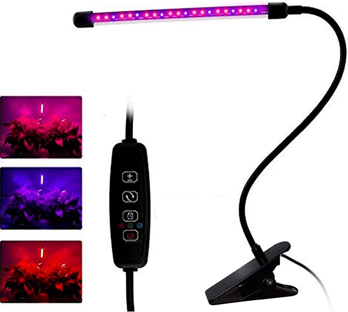 Led Kweeklamp - Plantenlamp Groei - Kamerplanten Verzorgen - Volledig Spectrum - 20 LEDs - Zwart