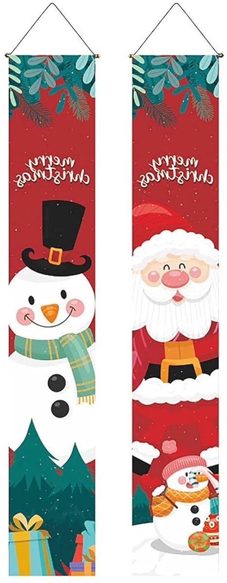 Feestelijke Kerst Banners voor Buiten, Welkom Kerst Portiek Signaal, Decoratie voor Feestdagen en Wandversiering