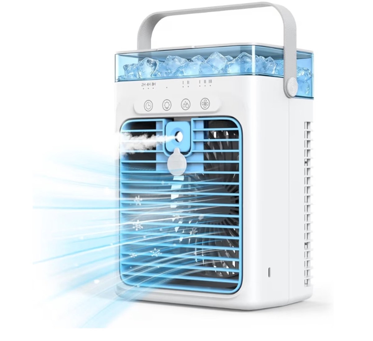 BIXc®- Mobiele Airconditioner, Draagbare Luchtkoeler met 1L-watertank, Verdampingskoelventilator, Airconditioner Zonder Afvoerslang, Persoonlijke Koelventilator voor Kamers & op de Camping