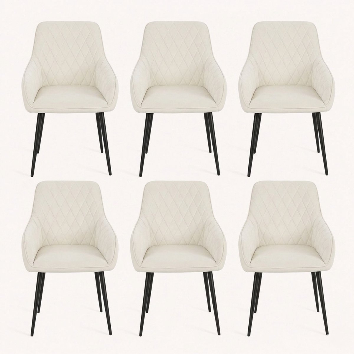 Eetkamerstoel Mylou- set van 6 - velvet beige- zetelsenbedden Tafel en Stoel