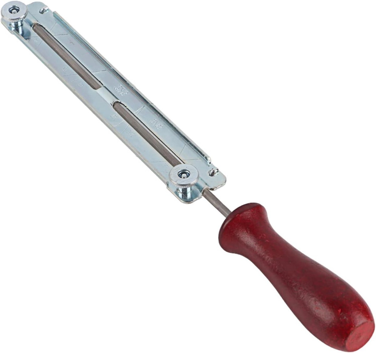 Vijlhouder voor het slijpen van kettingzagen, 4/4,8/5,5 mm, met hardhouten handgreep voor scherpe kettingzaagbladen (4,8 mm)