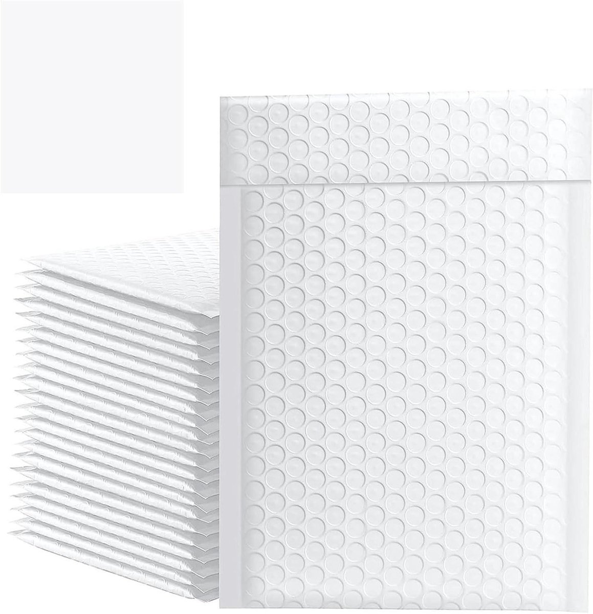 Bubble Wrap zakjes 100 stuks holografische mailers polyethyleen bubbelkussen verzendenveloppen voor verpakking ritssluitingszakken (100 stuks wit, 11 x 15 cm)