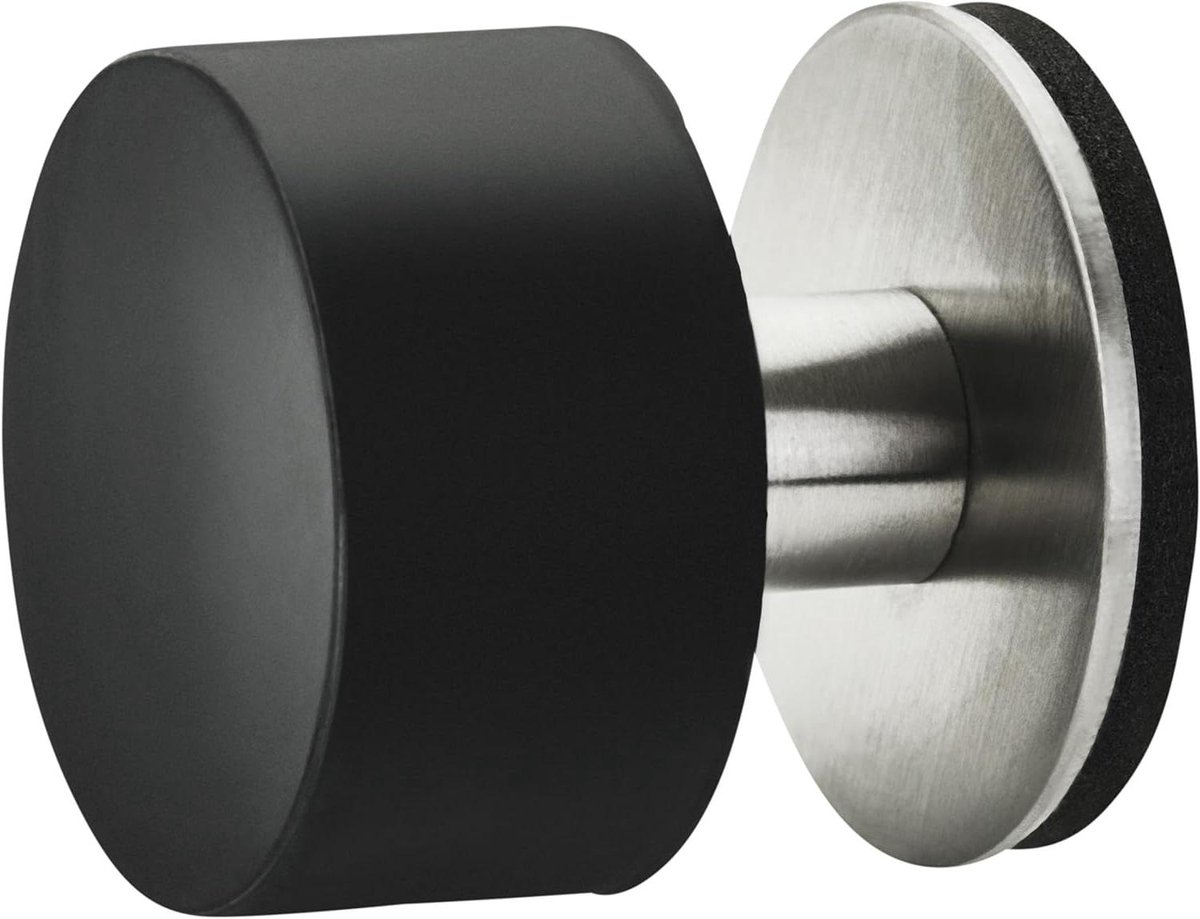 Deurstoppers RVS Zwart - Deurbuffer Muurbuffer - Muren Beschermen - Zelfklevend Robuust - Ø 40 mm H 40 mm