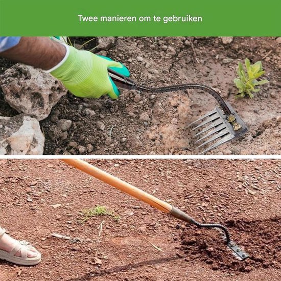 Kruidensteker - Onkruidverwijderaar - Tuin Onderhoud - Ergonomische Handgreep - 4-klauwen kop - Zilver van Merkloos	 — afbeelding 4